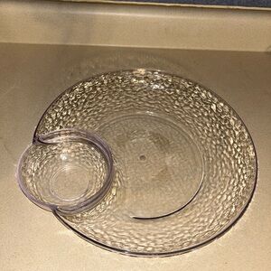 Pebbled Plastic Chip and Dip Bowl